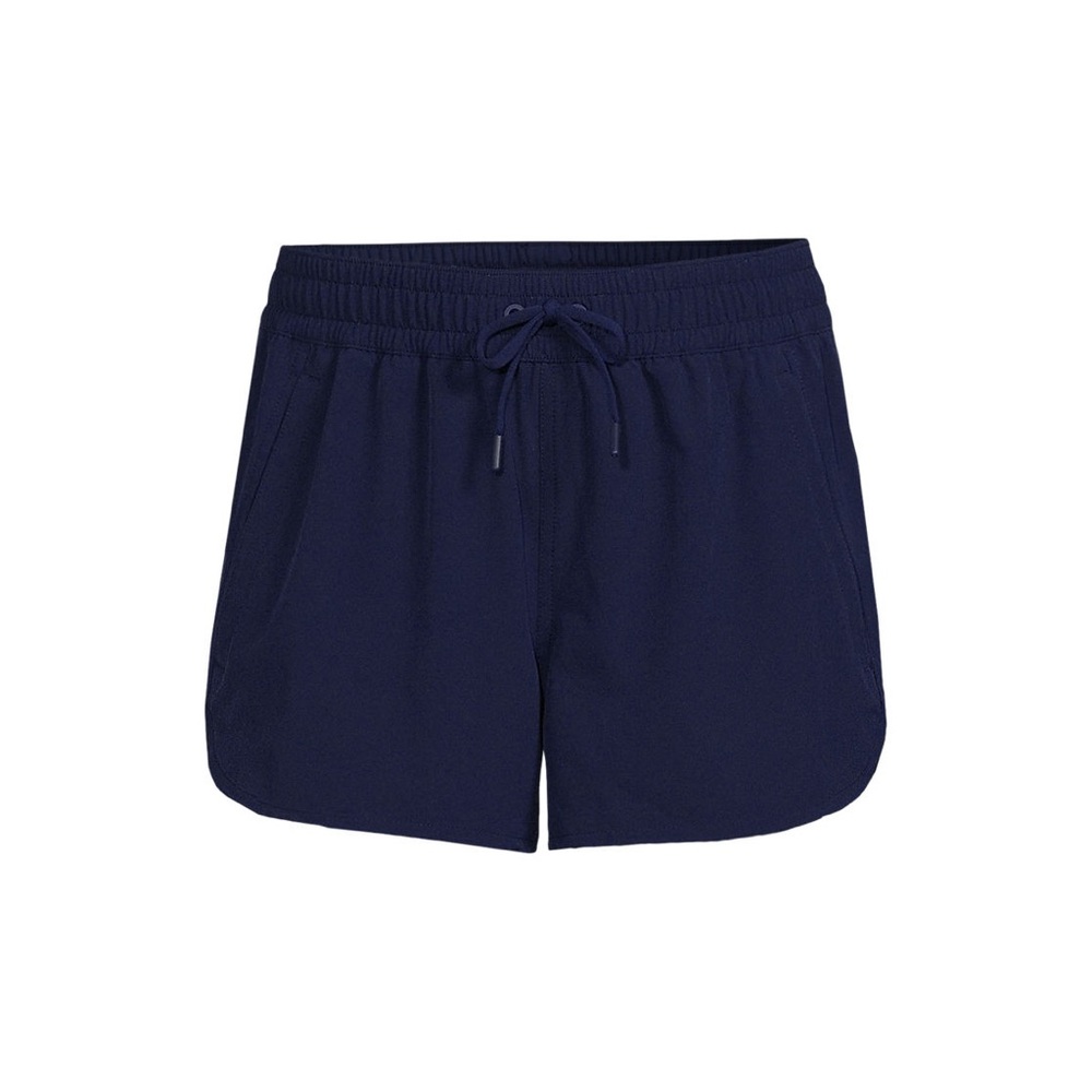 Lands’ End Women’s Deep Sea Blue 3" Packable Cover-up Swim Shorts Size 16
